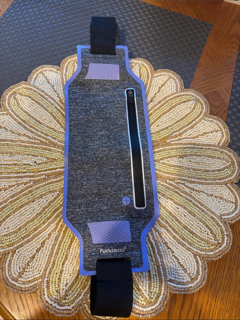 Professional Sport Running Waist Belt with Hidden Pouch for Phone/wire earbuds